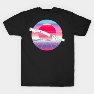 Vaporwave Dreams 80s Retro Sunset Grid Design T-Shirt